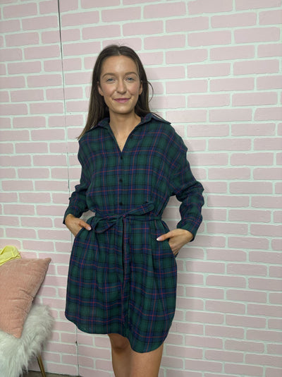 Flannel Dress, Green