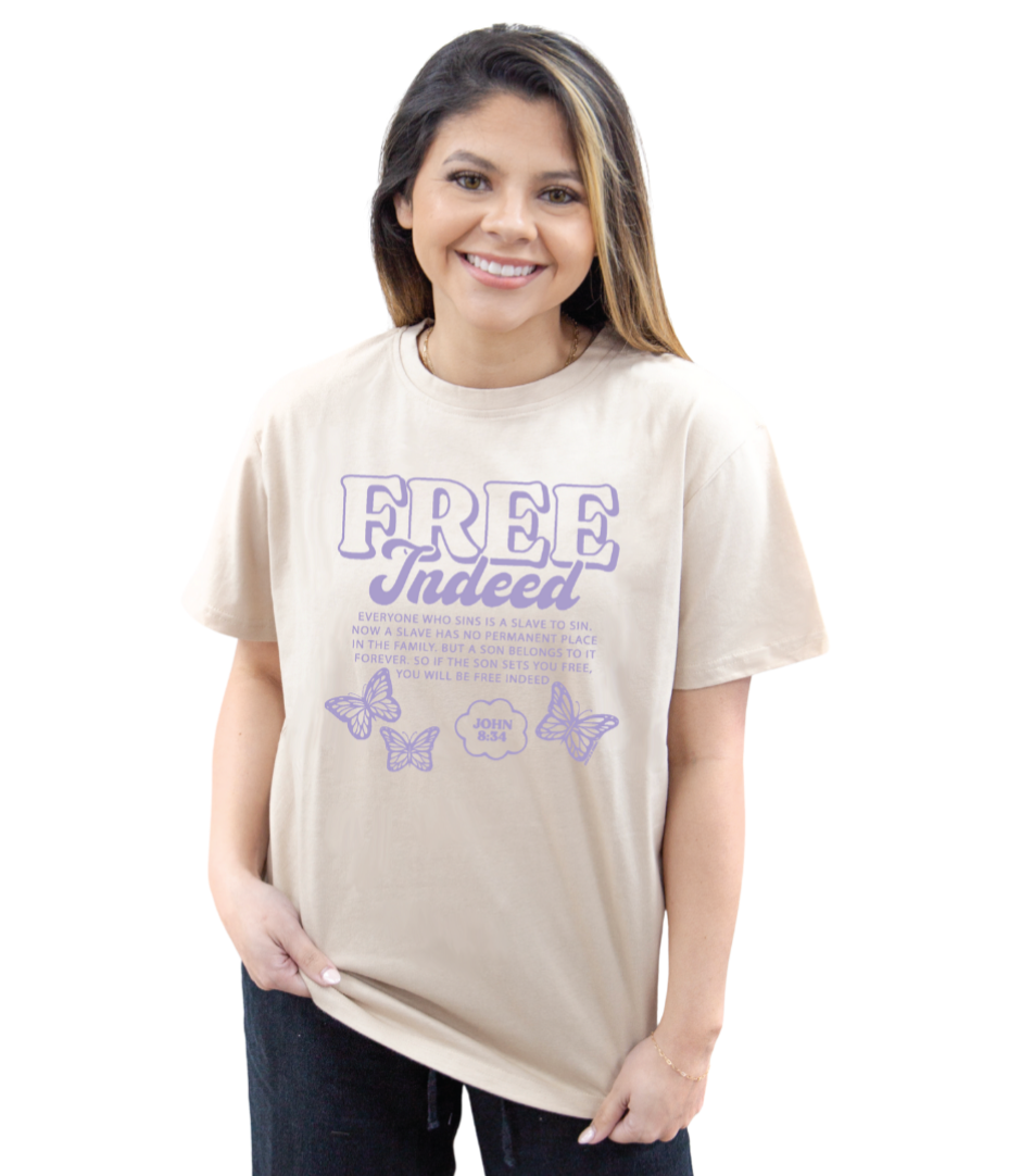 Free Indeed Beige Tee Shirt