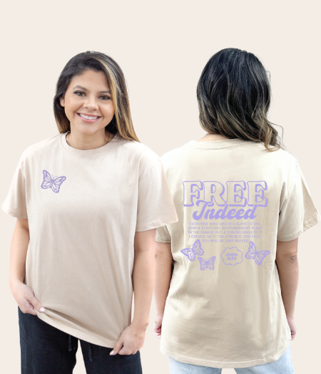 Free Indeed Beige Tee Shirt