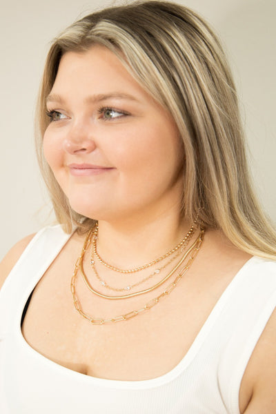 4-Strand Chain Necklace Set