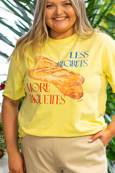 More Baguettes on Yellow Tee Shirt Blank