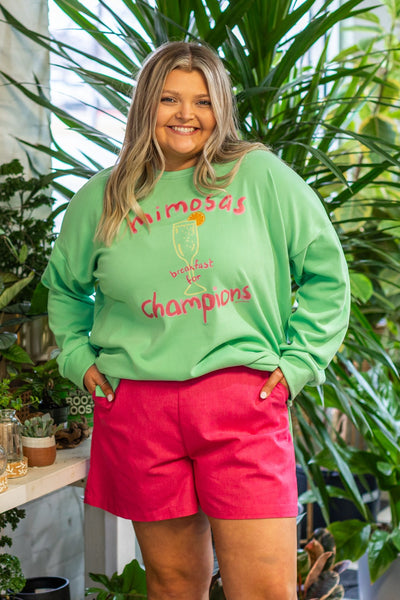 Breakfast For Champions On Seafoam Sweatshirt
