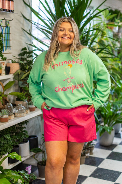 Breakfast For Champions On Seafoam Sweatshirt