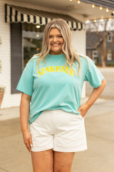 Sunkissed On Turquoise Relaxed Fit Tee