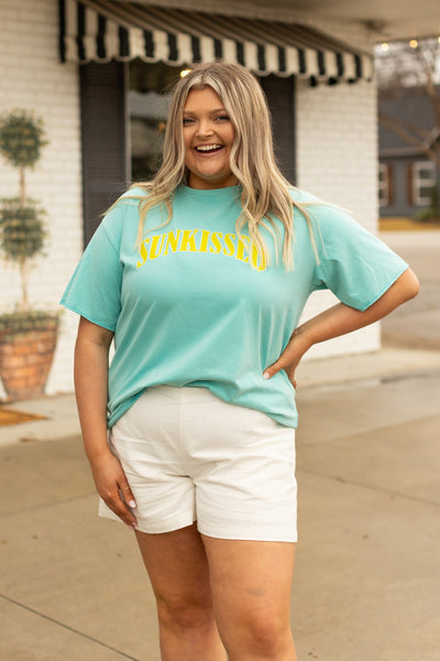Sunkissed On Turquoise Relaxed Fit Tee