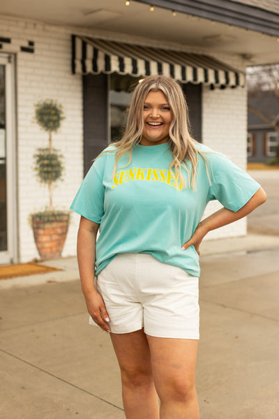 Sunkissed On Turquoise Relaxed Fit Tee