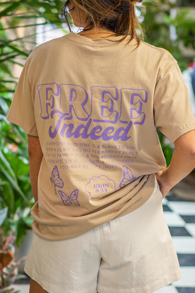 Free Indeed Beige Tee Shirt