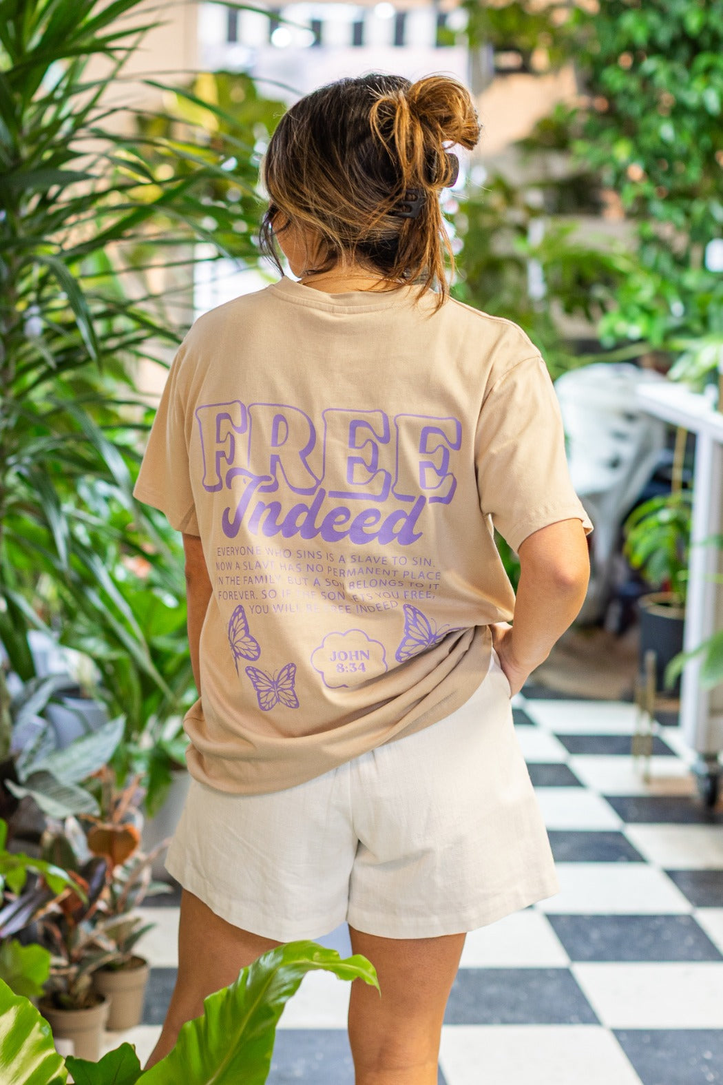 Free Indeed Beige Tee Shirt