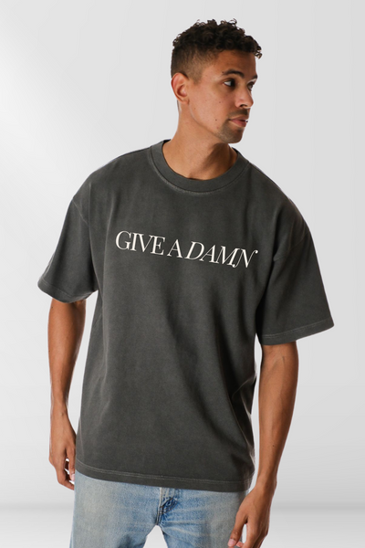Give a Damn on Vintage Black Box Tee