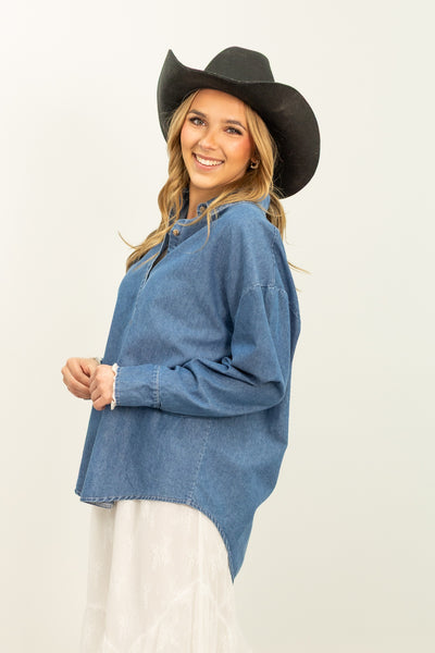 Kathryn Classic Button-Up, Chambray