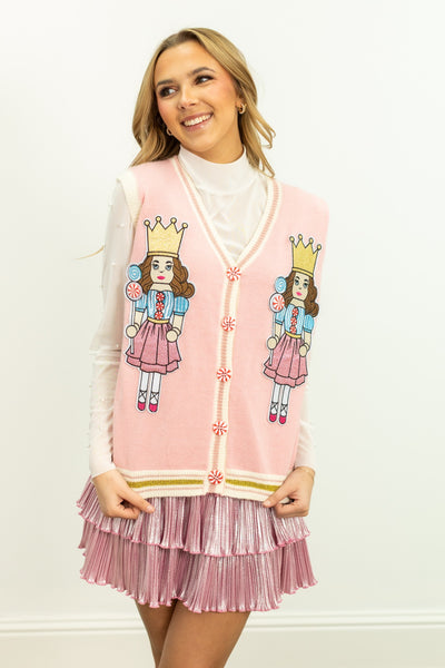 Sequin Nutcracker Sweater Vest