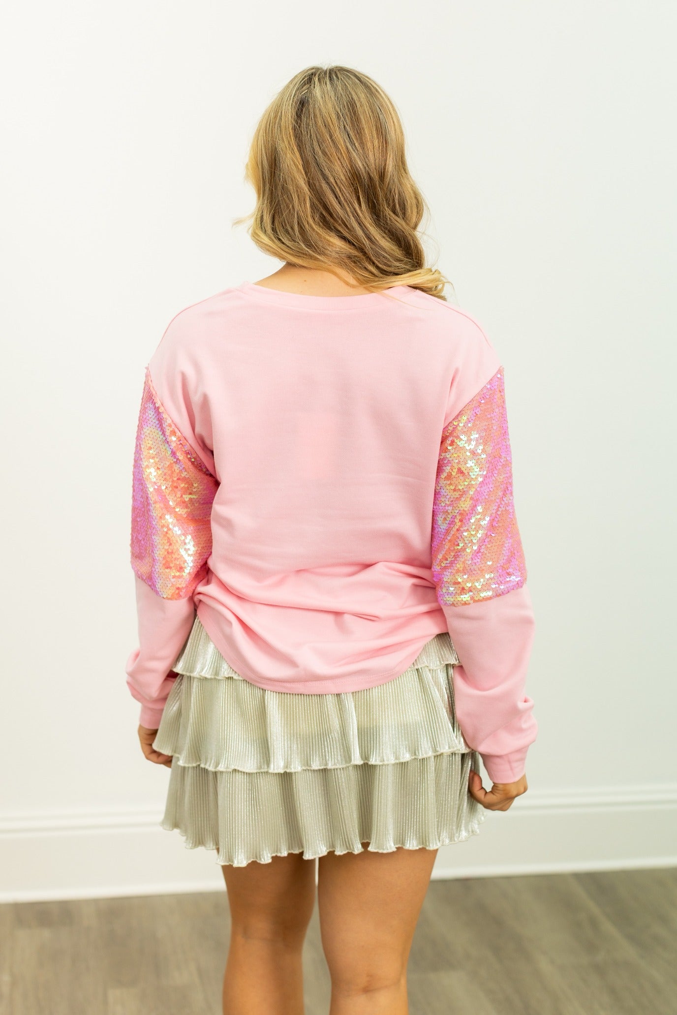 Christmas Cocktail on Light Weight Crewneck, Pink