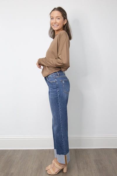 Straight-Leg Jeans, Mid-Wash