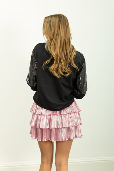 Pick Your Poison on Sequins Sweatshirt, Black