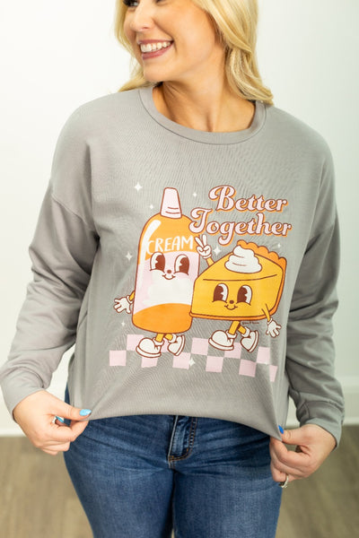 Better Together Light Weight Sweatshirt, Grey