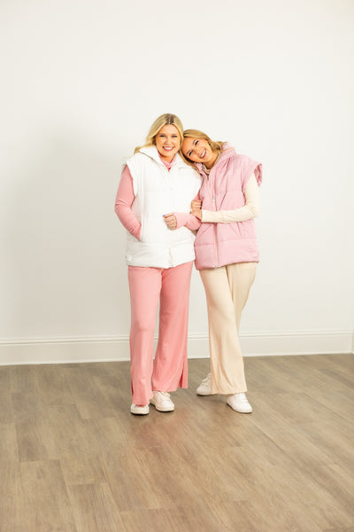 Ribbed Lounge Pants, Ivory
