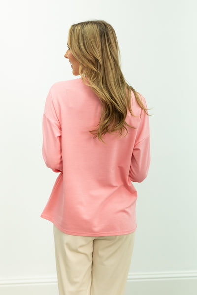 Apres Ski on Light Weight Sweatshirt, Pink