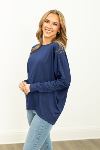 Long-sleeve Crewneck, Navy