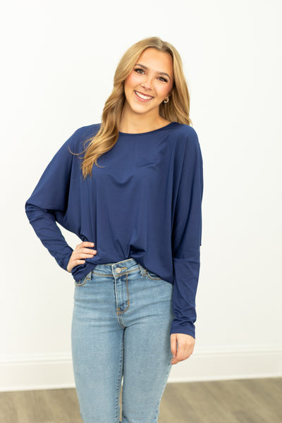 Long-sleeve Crewneck, Navy