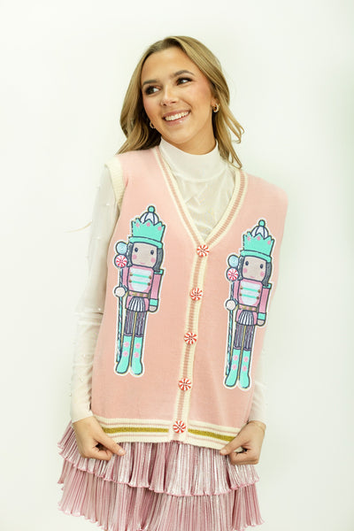 Sequin Nutcracker Sweater Vest