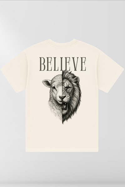 Believe on Cream Box Tee