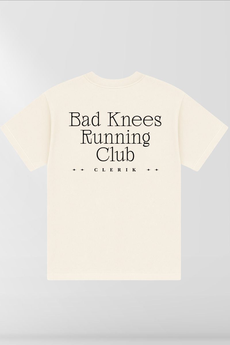 Bad Knees Running Club on Cream Box Tee