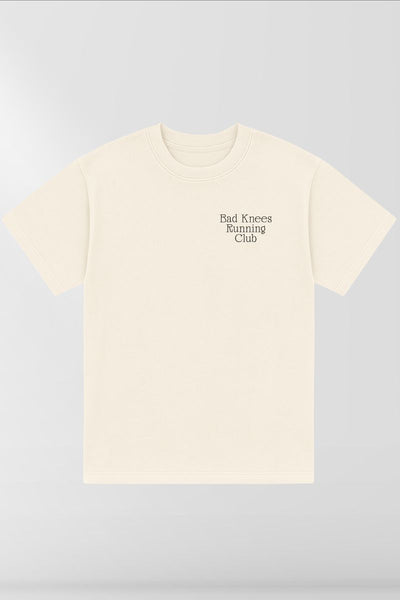 Bad Knees Running Club on Cream Box Tee
