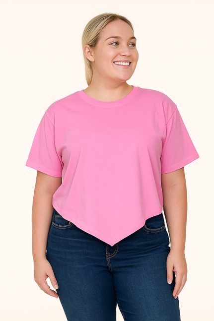 Bandana Mom Crop Top, Hot Pink