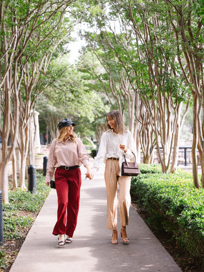Kathryn Classic Button-Up, Red Stripes