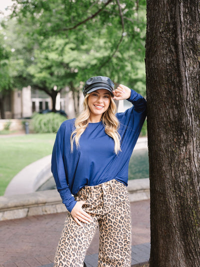 Long-sleeve Crewneck, Navy