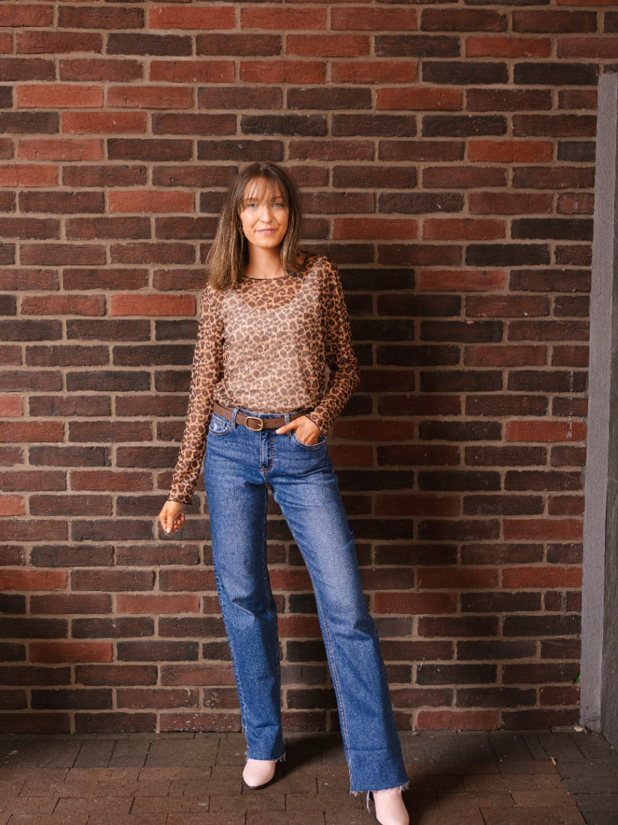 Straight-Leg Jeans, Mid-Wash