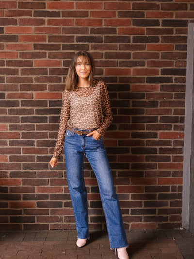 Straight-Leg Jeans, Mid-Wash