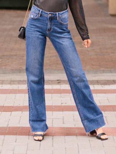 Straight-Leg Jeans, Mid-Wash