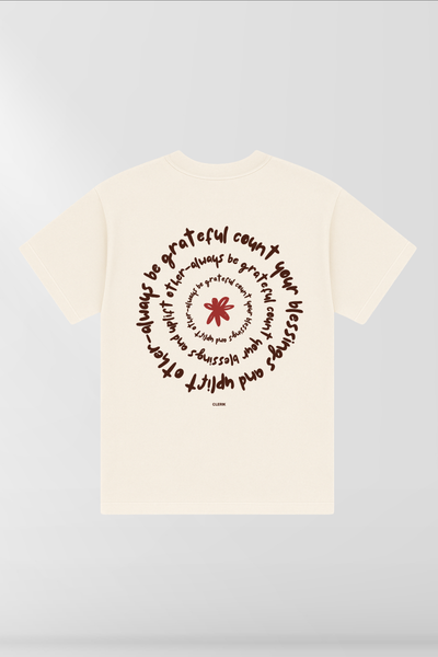 Always Be Grateful on Cream Box Tee