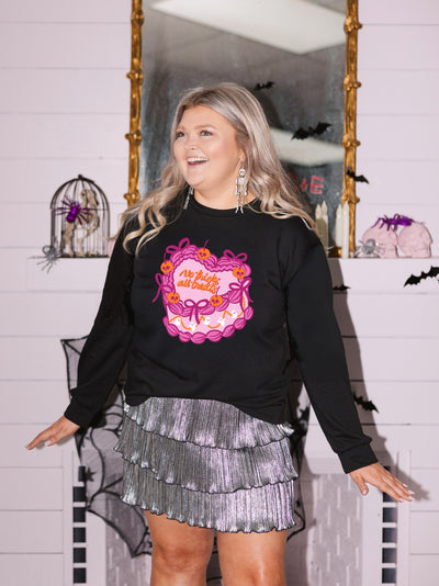 No Tricks All Treats on Light Weight Sweatshirt , Black