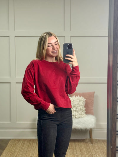 Strike Your Interest Black Crop Sweatshirt