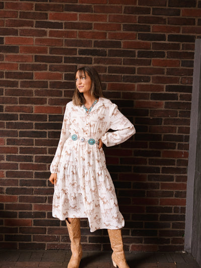 Horse Print Shirt Dress