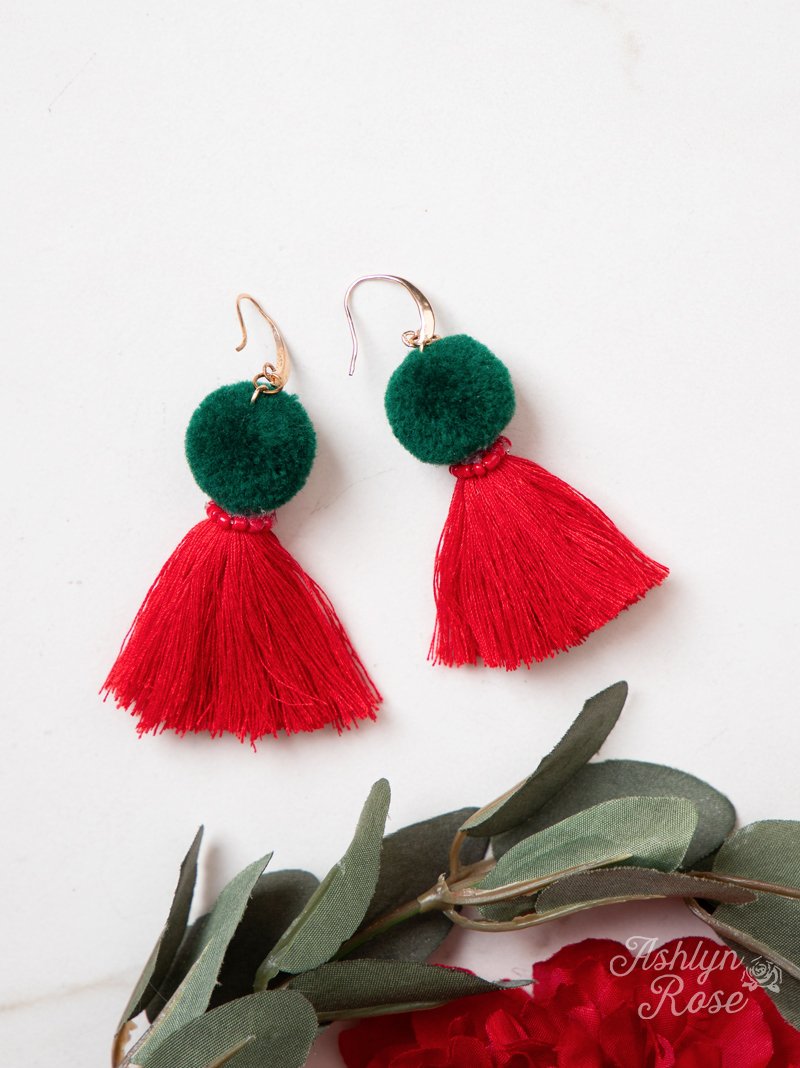 Get your Jingle on Christmas Tassel Earrings
