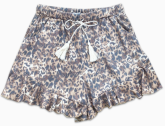 Kids Leopard Ruffle Shorts