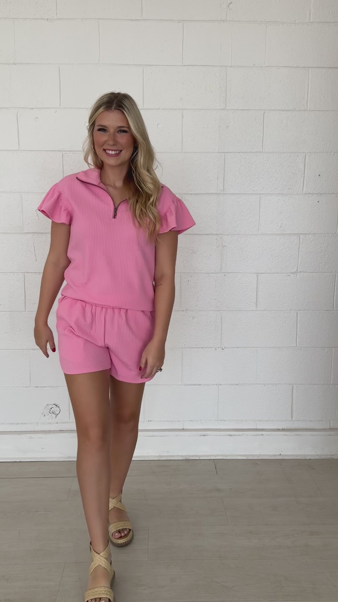 Light Pink Knit Shorts