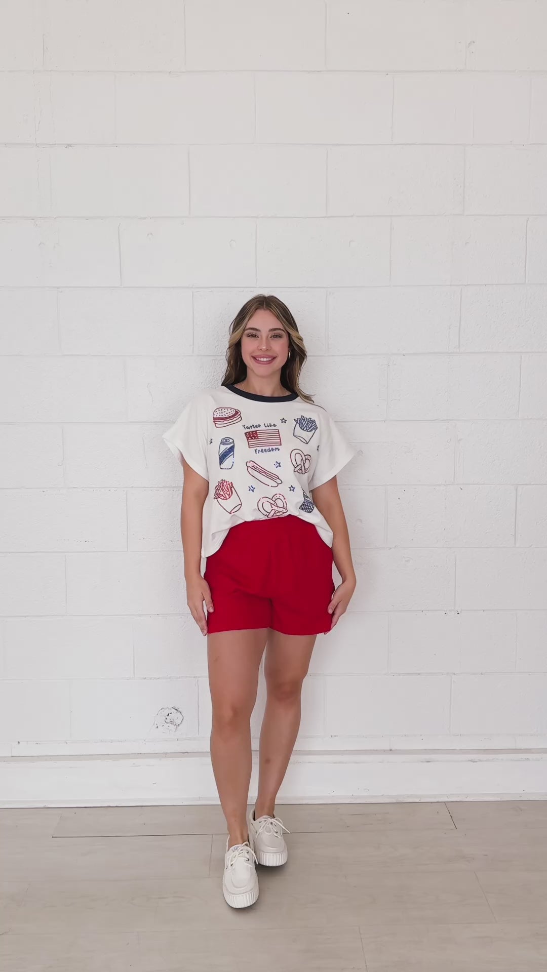 Red Knit Shorts