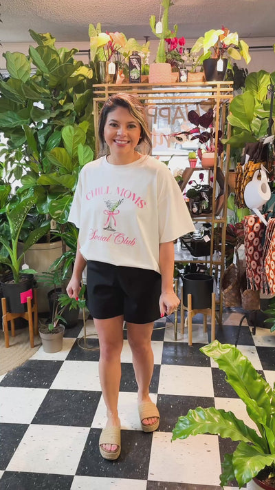 Chill Moms Social Club on White Tee Shirt
