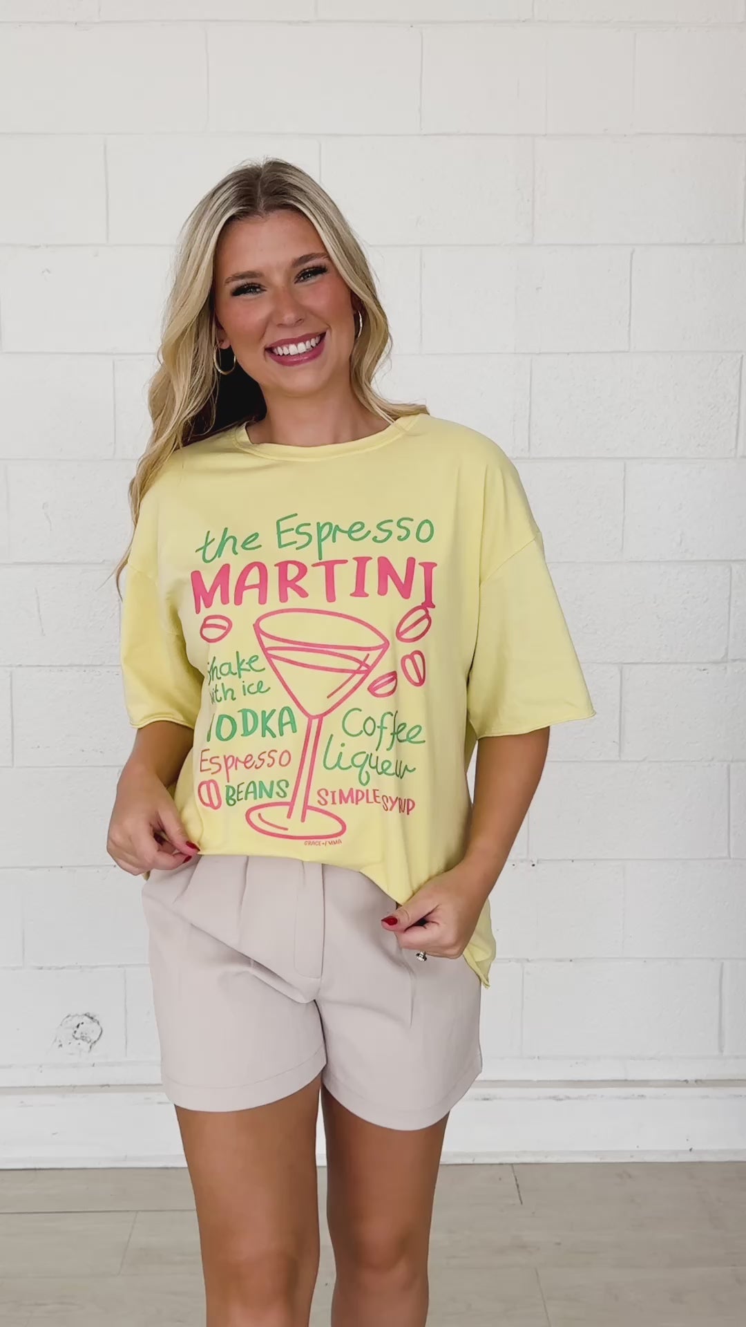 Espresso Martini On Yellow Relaxed Fit Tee