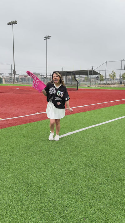 Gameday Black Jersey With Iridescent Sequin