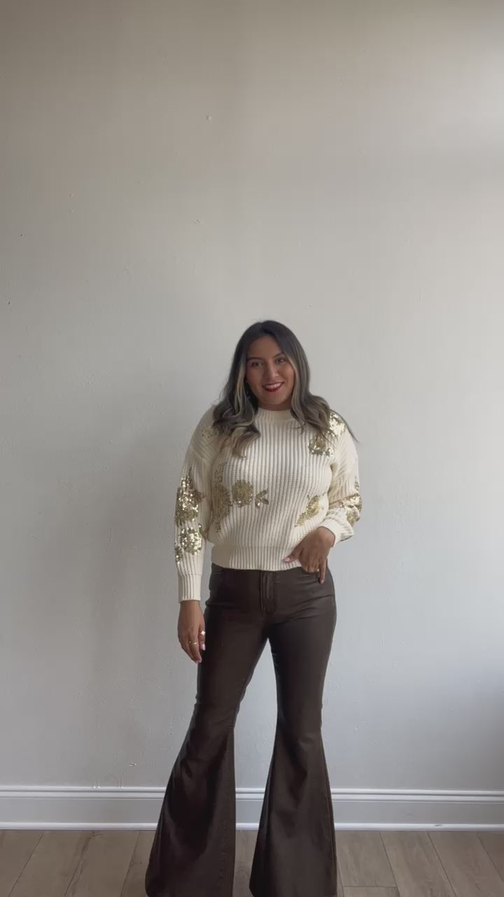 Champagne Garden Sweater in Ivory