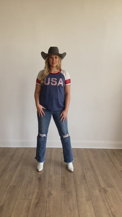 Red Leo USA Top