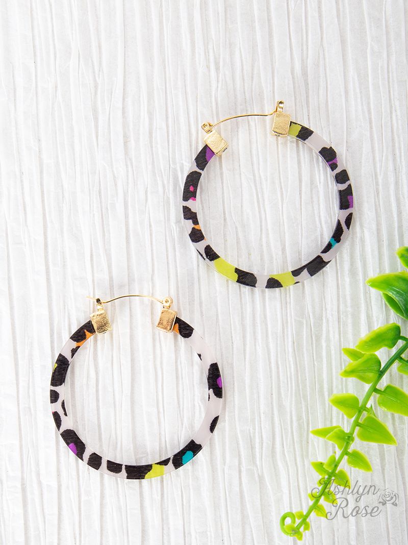Transparent Hoop with Gold Earrings, Multi