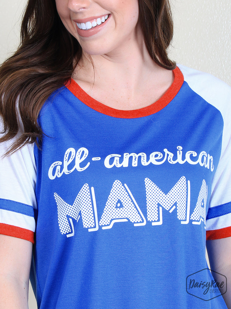 All-American Mama Double Ringer Tee Shirt