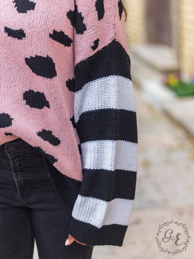 Fall-ing in Warmth Long Sleeve Pullover Sweater, Pink