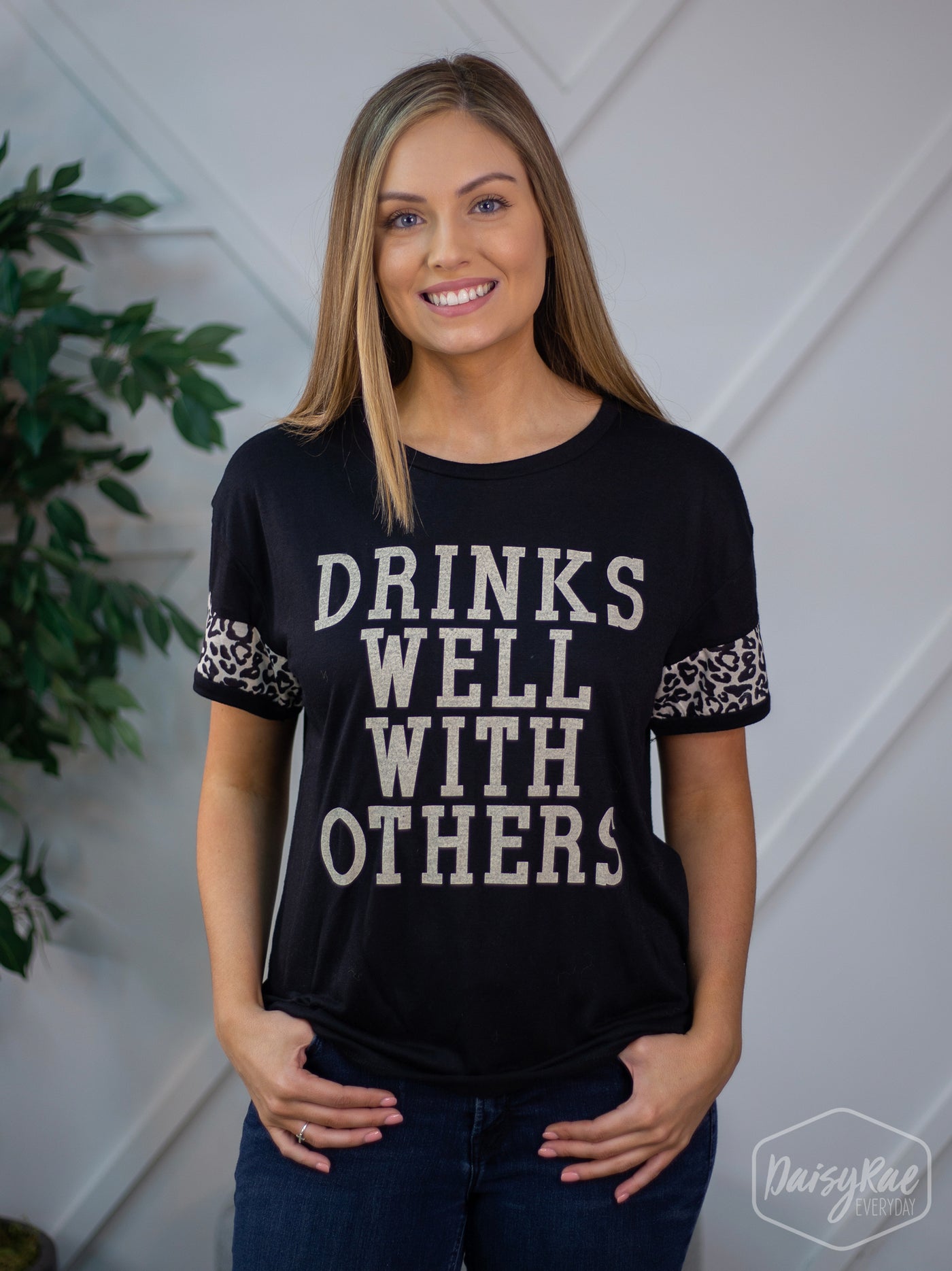 Drinks Well with Others Spot On-Black/Leo Tee